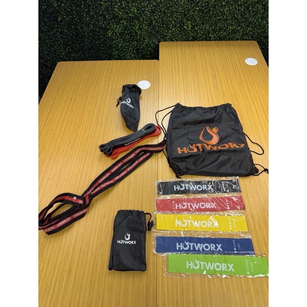 Hotworx Yoga Starter Kit Elastic Bands Bag New Mat Holder